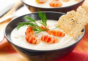 Сырный суп с морепродуктами 