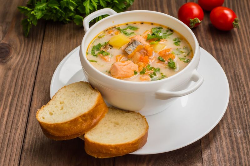 Рецепт сливочного супа с семгой