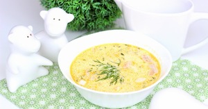 Сливочный суп-пюре с семгой
