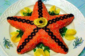 Деликатесные варианты салата «Морская звезда»