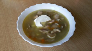 Рецепт супа с пельменями и сушеными грибами