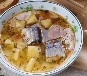 Суп с сардинами консервированными