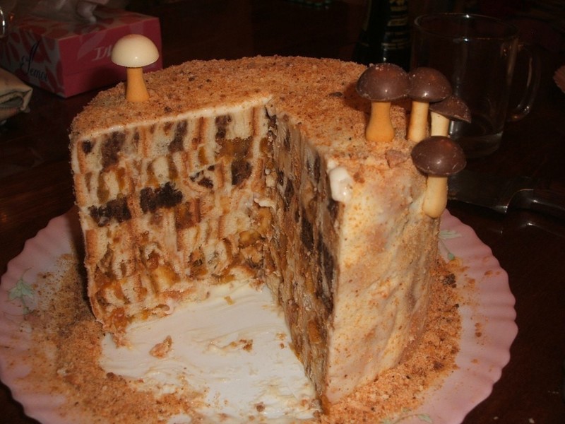 Рецепт торта трухлявый пень со сгущенкой
