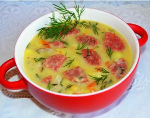 Как приготовить гороховый суп с копченой колбасой